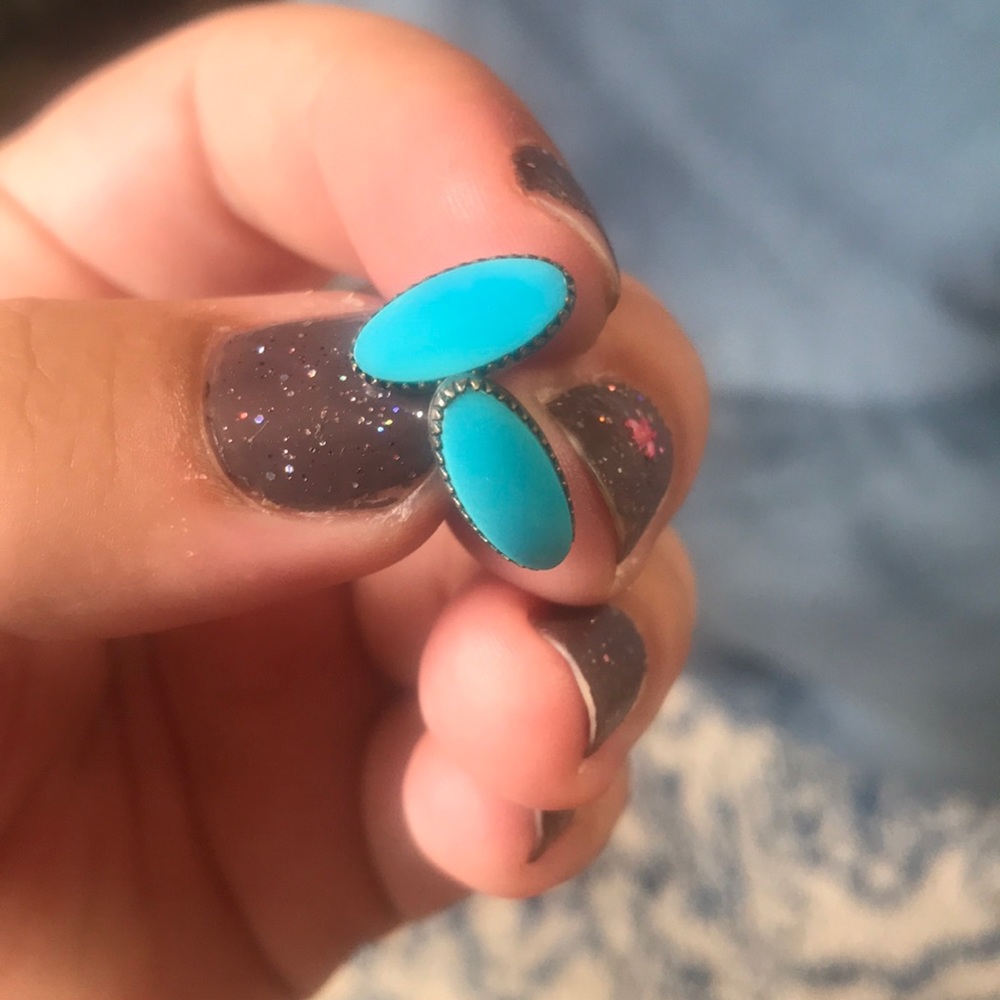 Sleeping Beauty Turquoise Sterling Earrings - Picture 1 of 6